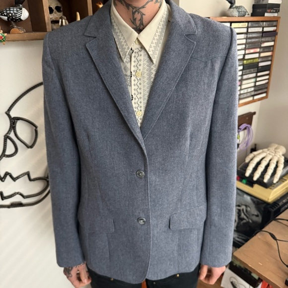 Pendleton Jackets & Blazers - Vintage 70s Pendleton Gray Wool Lined Blazer High Grade Western Wear ~ Size L